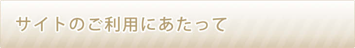 サイトのご利用にあたって